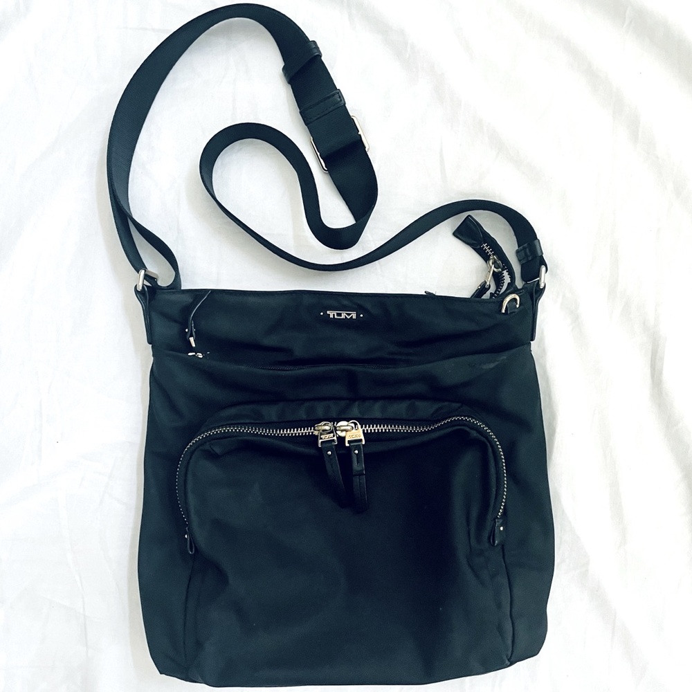 Tumi Crossbody Bag Black and Gold